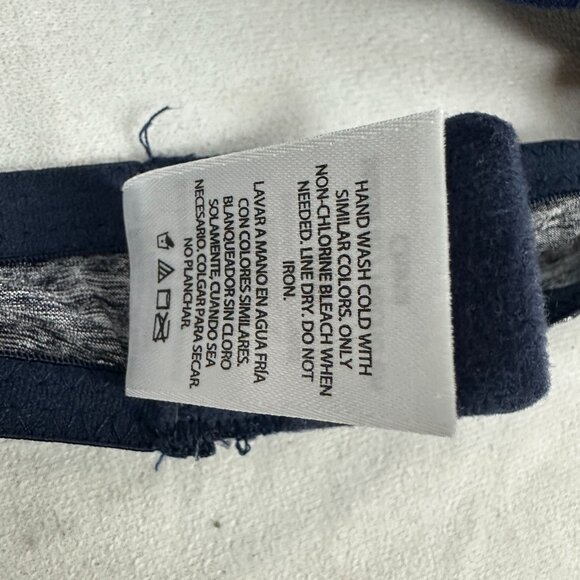 Grey and Navy Bra Size 38D Polyester Nylon Spandex Style 42002 Hand Wash Only - Picture 5 of 5
